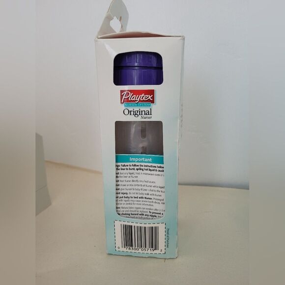 Vintage 2003 Playtex Original Nurser System Bottle 8 Oz Drop Ins Purple - Picture 2 of 6